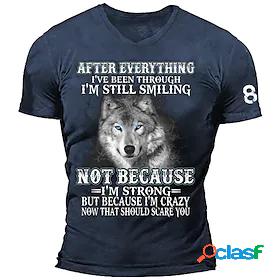 Mens Unisex T shirt Tee Graphic Prints Wolf 3D Print Crew