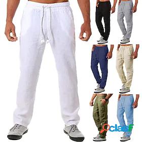 Mens Yoga Pants Bottoms Side Pockets Drawstring Comfy