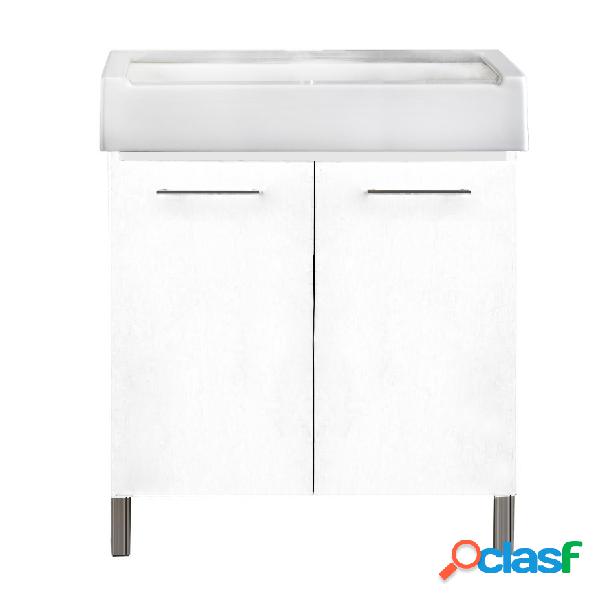 Mobile lavatoio 2 ante in materiale melaminico con lavabo in