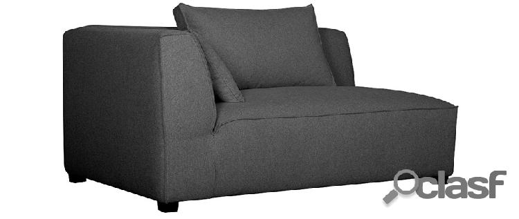 Modulo angolare sinistro per divano in tessuto grigio