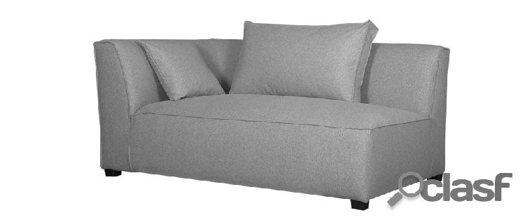 Modulo angolare sinistro per divano in tessuto grigio chiaro