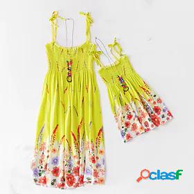 Mommy and Me Dresses Casual / Daily Floral Print Light