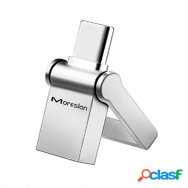 Moreslon 2 in 1 Type-C USB 3.0 Flash Disco USB in metallo