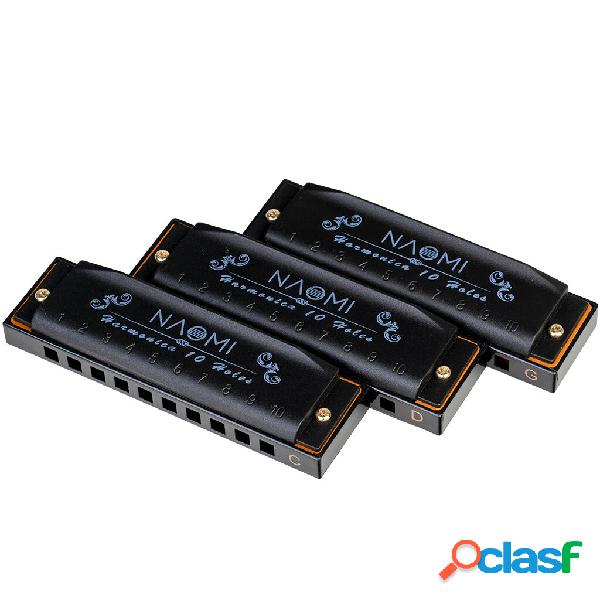 NAOMI 3PCS Hoodoo Blues Harmonica Set di armoniche di tono