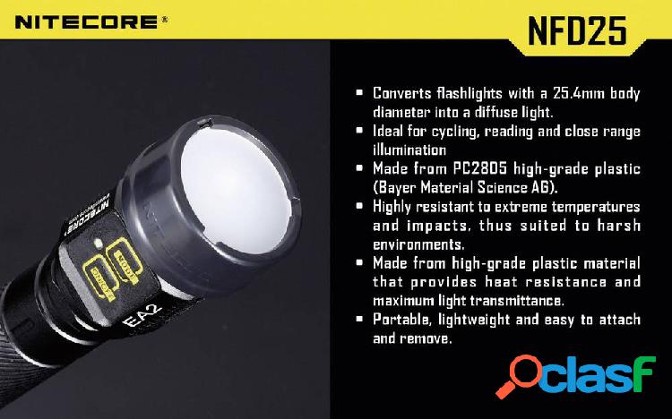 NiteCore NITNFD25 Diffusore EC1, EC2, EA1, EA2, MT2C, P12,