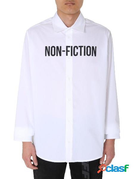 OFF-WHITE CAMICIA UOMO OMGA127E20FAB0020110 COTONE BIANCO