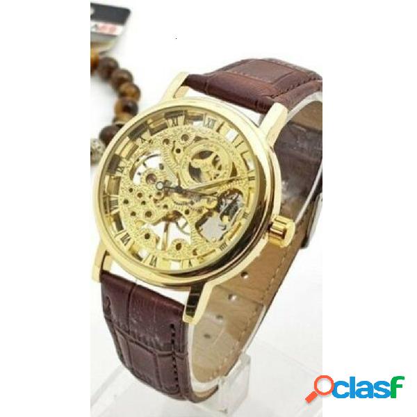 OROLOGIO POLSO ZCC UOMO AUTOMATICO CINTURINO PELLE CASUAL