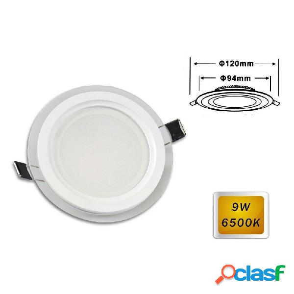 PANNELLO LED SLIM INCASSO BORDO IN VETRO TONDO 9W LUCE 6500K