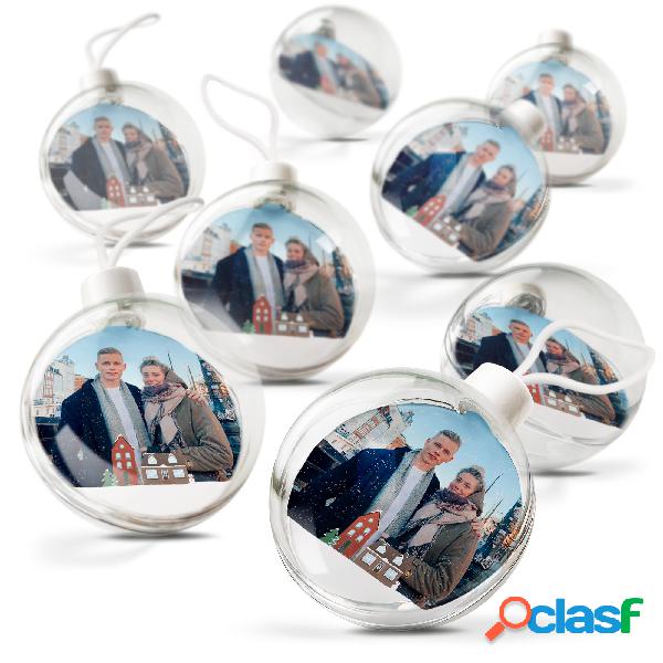 Palle di Natale con foto - Trasparente (8 pezzi)