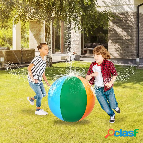 Pallone da spiaggia gonfiabile con spruzzi dacqua arcobaleno