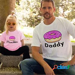 Papà e figlia maglietta Top Pop art Alfabetico Casual