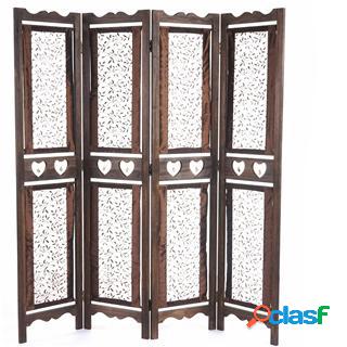 Paravento HADAR, cm 170x160x2, struttura in legno marrone