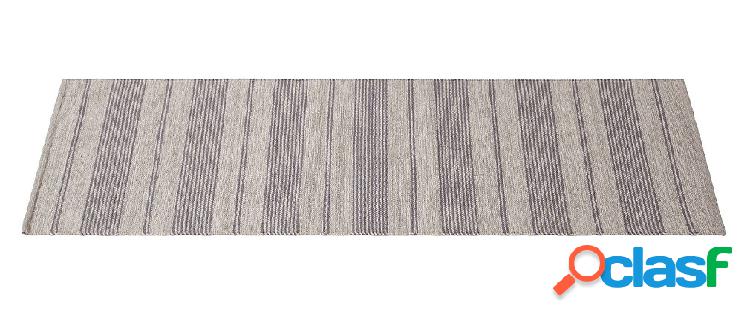 Passatoia per corridoio in cotone grigio e beige 60 x 200 cm