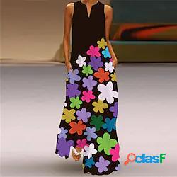 Per donna Abito linea A Vestito maxi Verde Bianco Nero Rosa