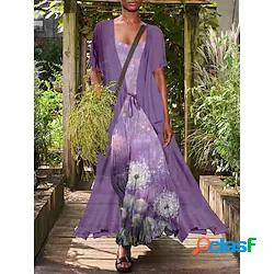 Per donna Vestito due pezzi Vestito maxi Blu marino Viola