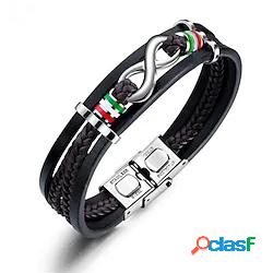 Per uomo Bracciali in pelle Intrecciato Infinito Alla moda