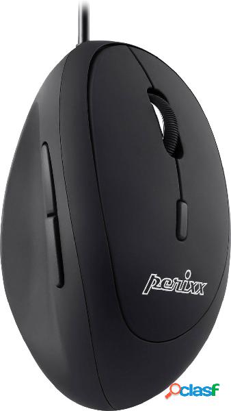 Perixx Perimice-519 Mouse USB Ottico Nero 6 Tasti 1600 dpi