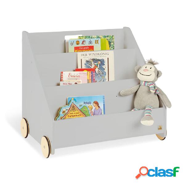 Pinolino Libreria per Bambini Lasse Grigia con Ruote
