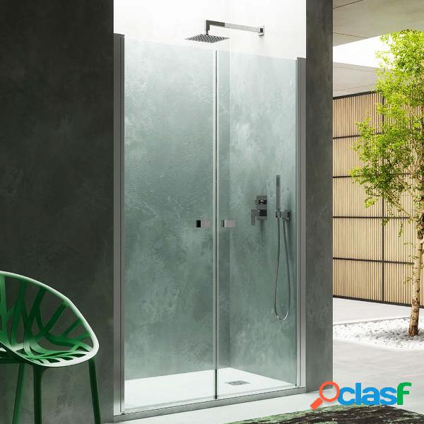 Porta doccia Ermes apertura saloon da 85 cm cristallo