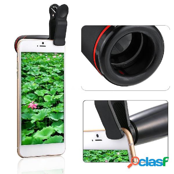 Portatile 8X 12X Telefono lente Kit grandangolo Macro Fish