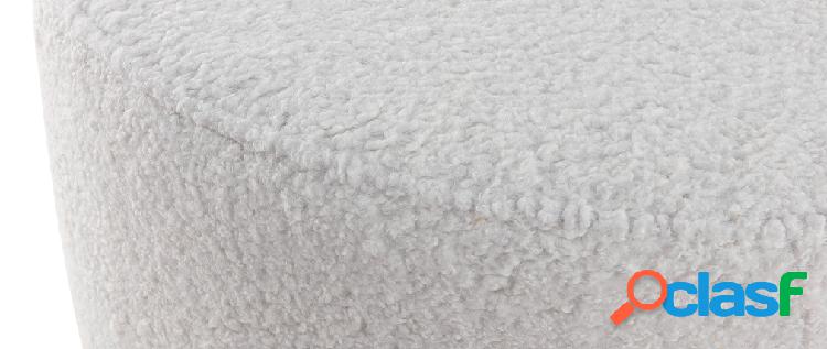 Pouf design tessuto effetto lana boucl cru D70 MERIBEL