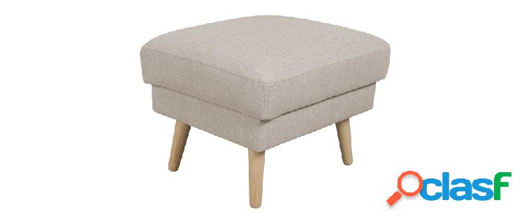 Pouf poggiapiedi scandinavo beige e legno ISIS