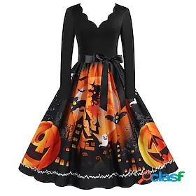 Pumpkin Audrey Hepburn Dress Swing Dress Womens Adults