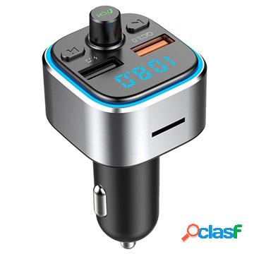 QC3.0 Car Charger & Bluetooth FM Transmitter w/ LED Light