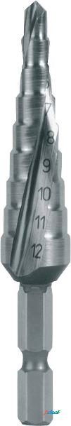 RUKO 101050-9H Punta a gradini 4 - 12 mm HSS Lunghezza