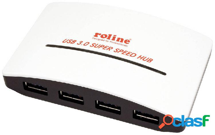 Roline 14.02.5027 4 Porte Hub combinato USB Nero, Bianco