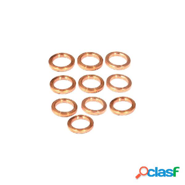 Rondella tenuta circuito olio 10x15x1mm rame set 10pz