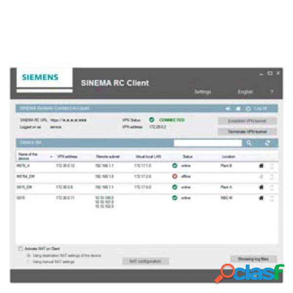 SINEMA upgrade RC 1024 Aggiornamento per connessioni VPN