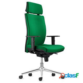 Sedia Ergonomica MARVEL in Tessuto color Verde, Base