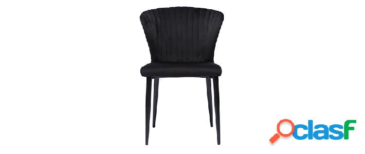 Sedie design in velluto nero (set di 2) KAYEL