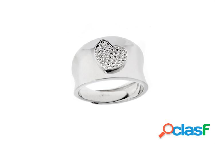 Selezione Zanolli Anello argento fascia con cuore centrale
