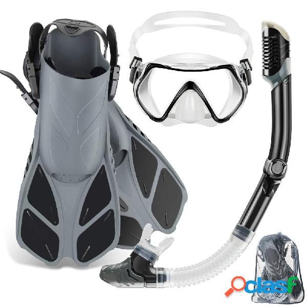 Set attrezzatura subacquea Pinne + maschera subacquea + tubo