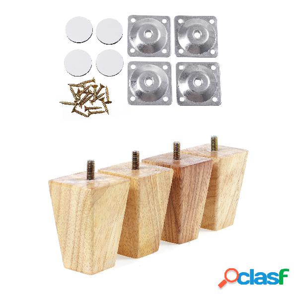 Set di piedini per mobili in legno inclinati quadrati 4