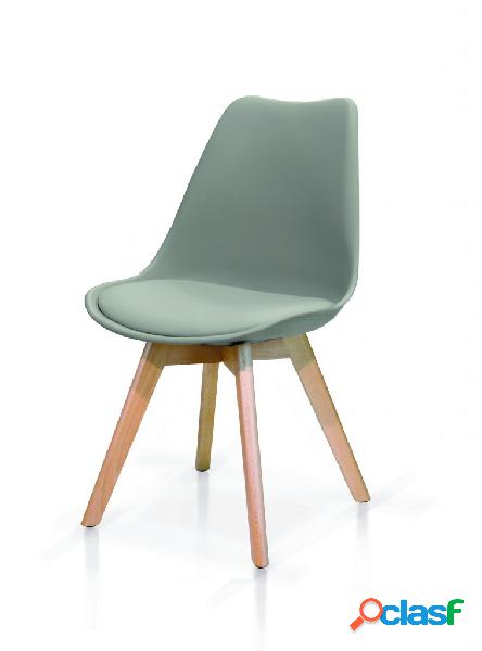 Set di sedie WYNWOOD in polipropilene grigio con seduta