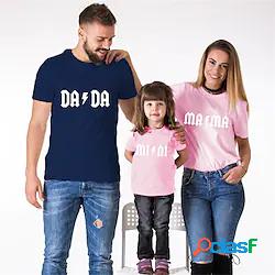 Sguardo di famiglia maglietta Top Pop art Alfabetico Casual