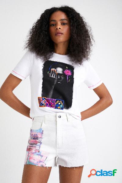 Shorts in denim patchwork