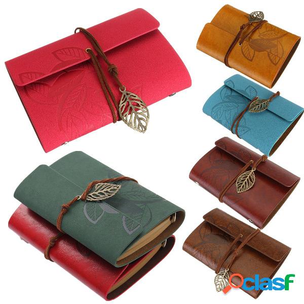 Soft Cover Vintage Leaf Leather Blank Kraft Travel Journal