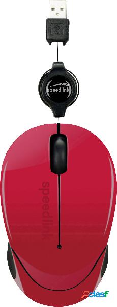 SpeedLink BEENIE Mouse USB Ottico Rosso, Nero 3 Tasti 1200