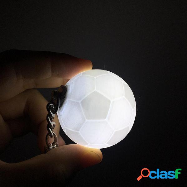 Stampa 3D di calcio portatile Portachiavi Colorful LED Notte