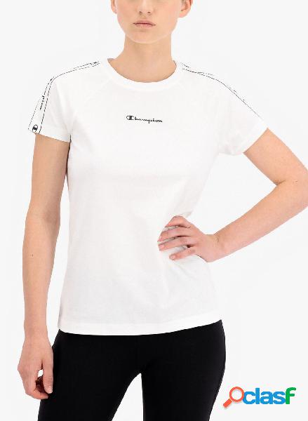 T-SHIRT CON BANDA LOGO A CONTRASTO