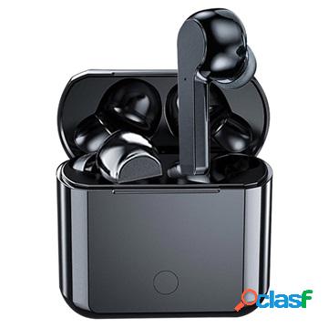 TWS A12 Bluetooth Earphones with Microphone - Black