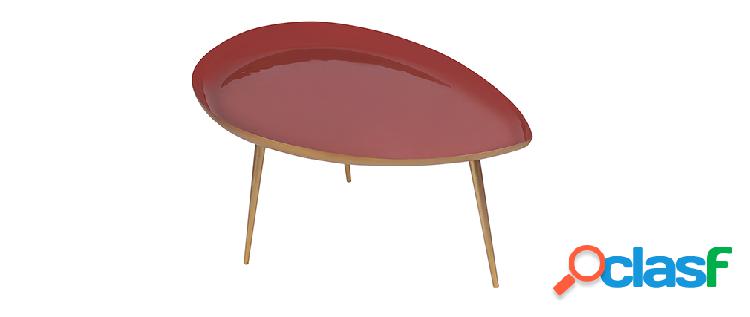Tavolino basso design in acciaio laccato terracotta DROP