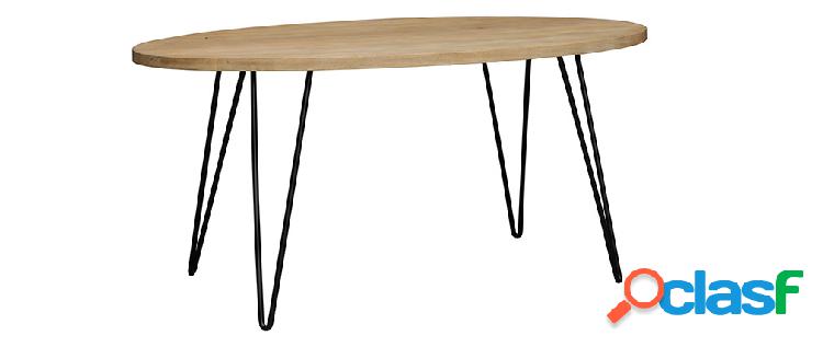 Tavolo da pranzo ovale in legno massello di mango L160 x l90