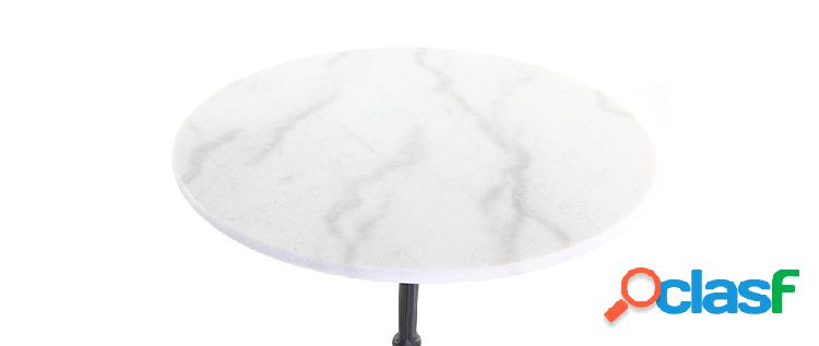 Tavolo in stile bistrot in marmo Bianco e metallo Nero CONTY