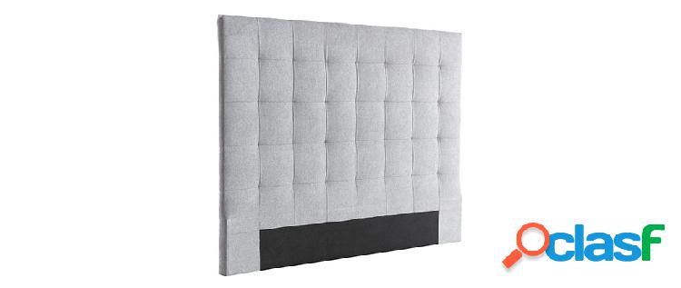 Testiera del letto imbottito in tessuto grigio 140 cm