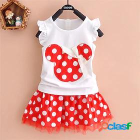 Toddler Little Girls' Dress Polka Dot Print Red Navy Blue